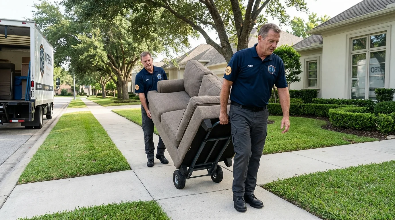Local residential moving crew loading furniture in Muscoda, WI
